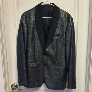 Rare Zara Black and Silver Tuxedo with Metallic Sheen
